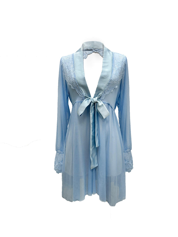Athena Lace, Mesh and Satin Draped Back Cover-Up - Carol Coelho Intimates