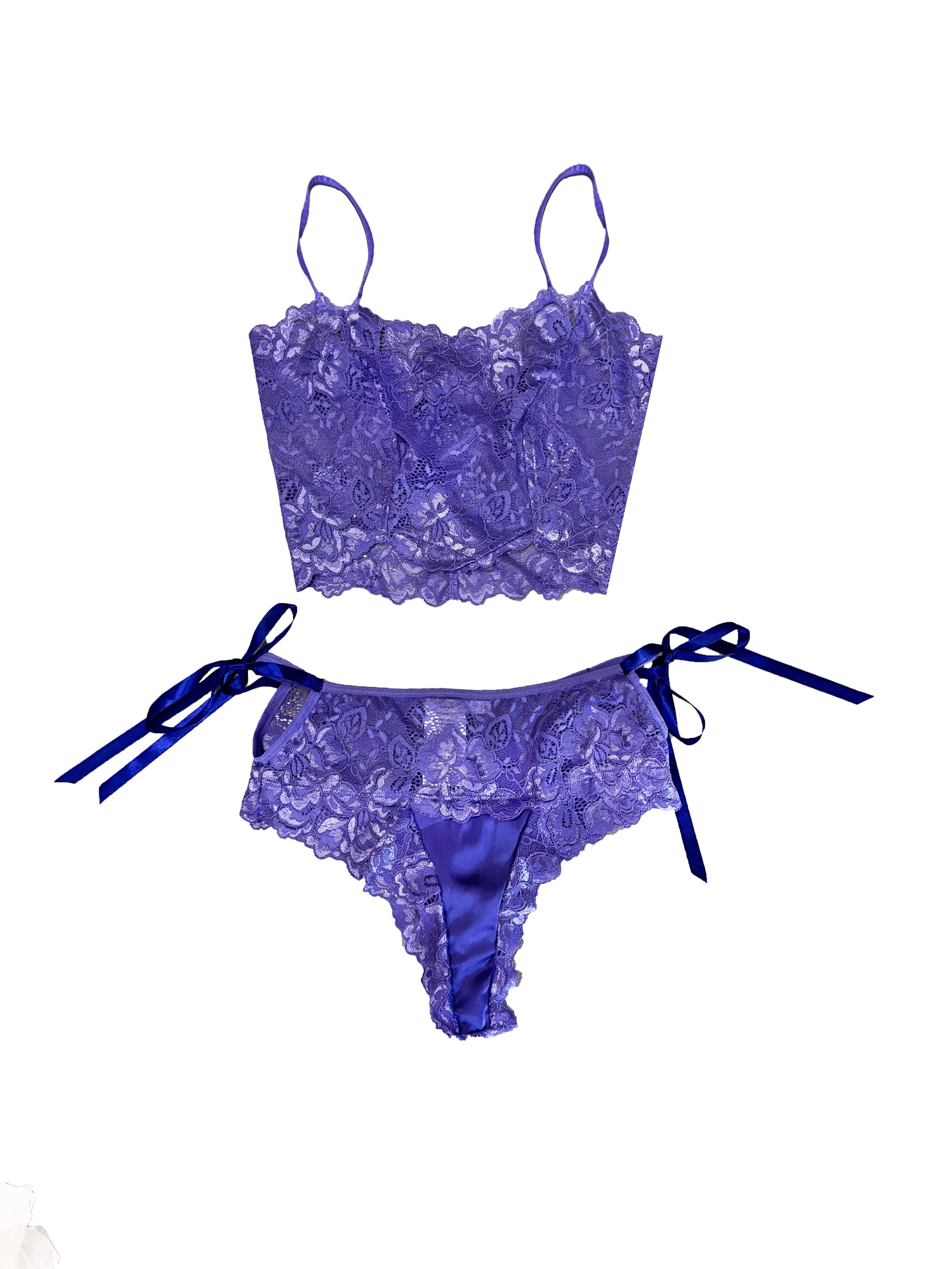 Hydrangea Lace Stretch Bralette Set - Carol Coelho Intimates