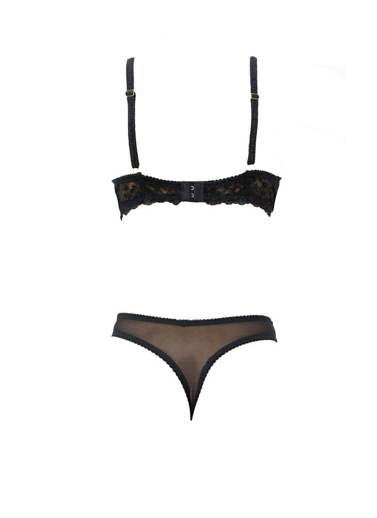 Kyoto Black Chantilly Lace Triangle Bralette - Carol Coelho Intimates