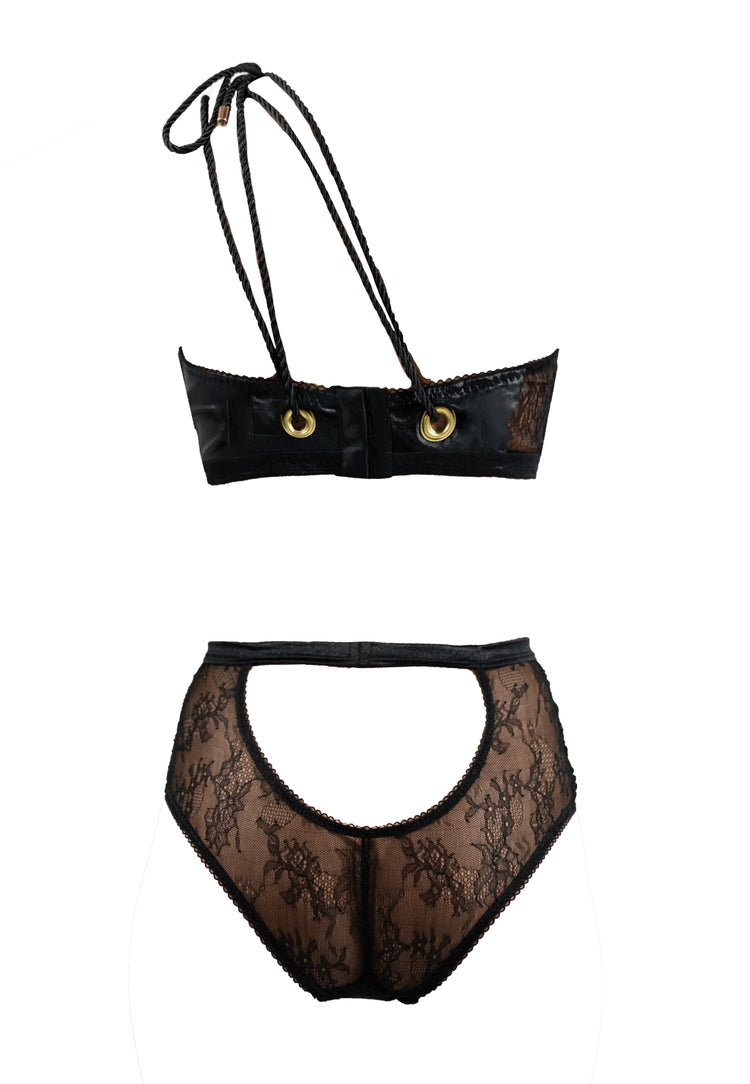 The Bike Rider One Shoulder Grommet Bralette - Carol Coelho Intimates