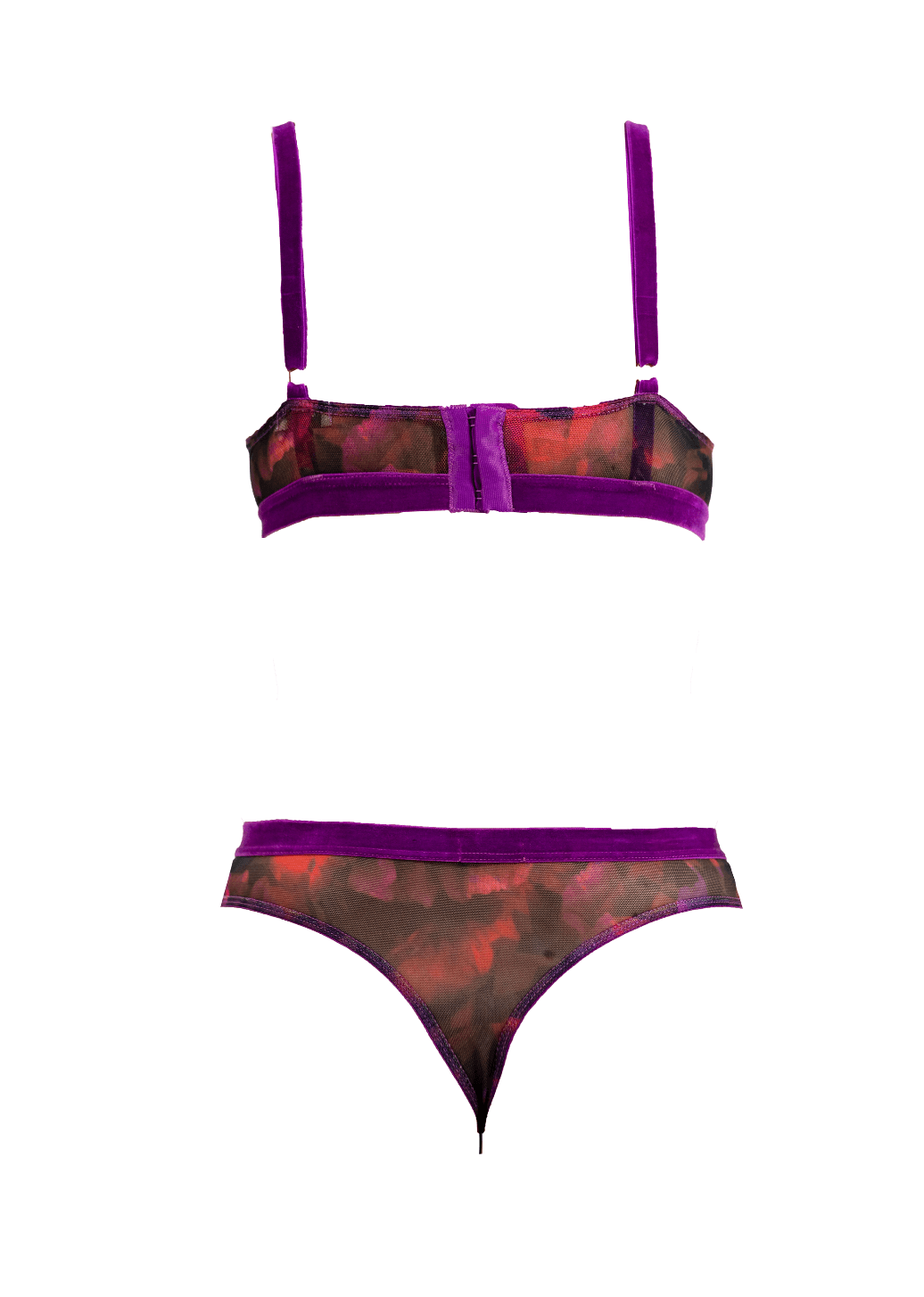 The Poppy Printed Tulle Thong - Carol Coelho Intimates