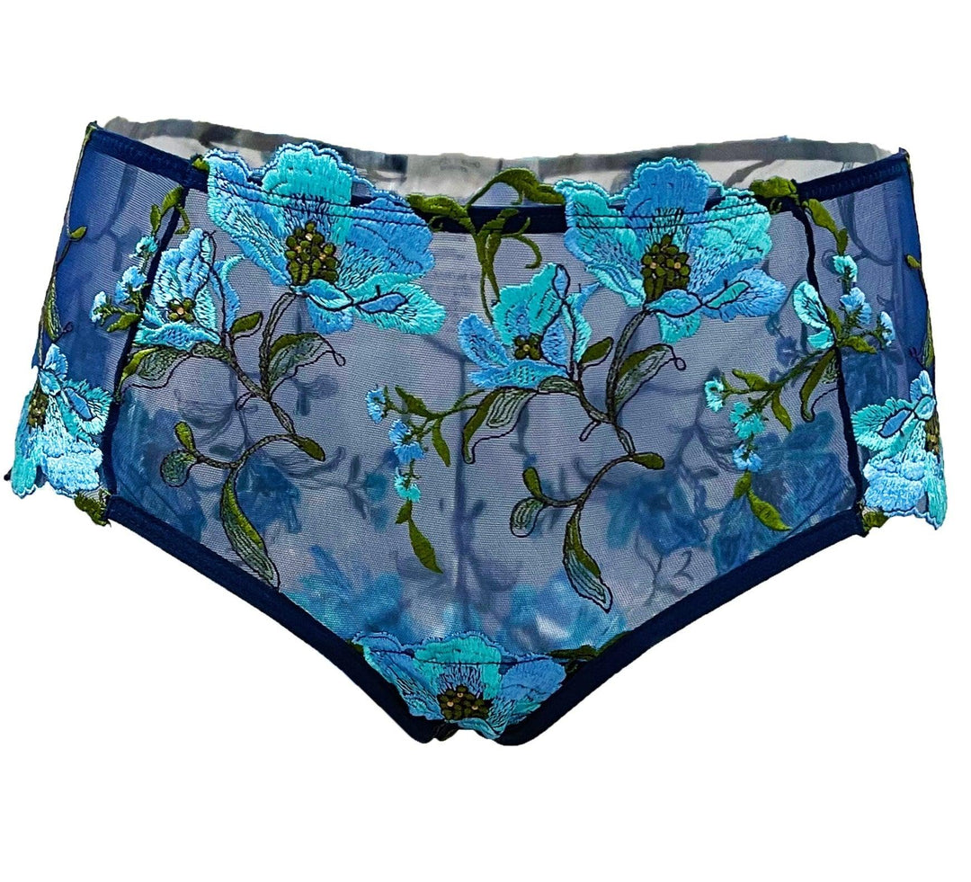 Atlantis Sea Anemone Embroidered Tulle Brief - Carol Coelho Intimates