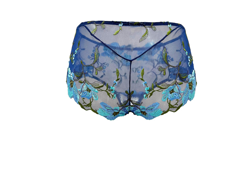 Atlantis Sea Anemone Embroidered Tulle Brief - Carol Coelho Intimates
