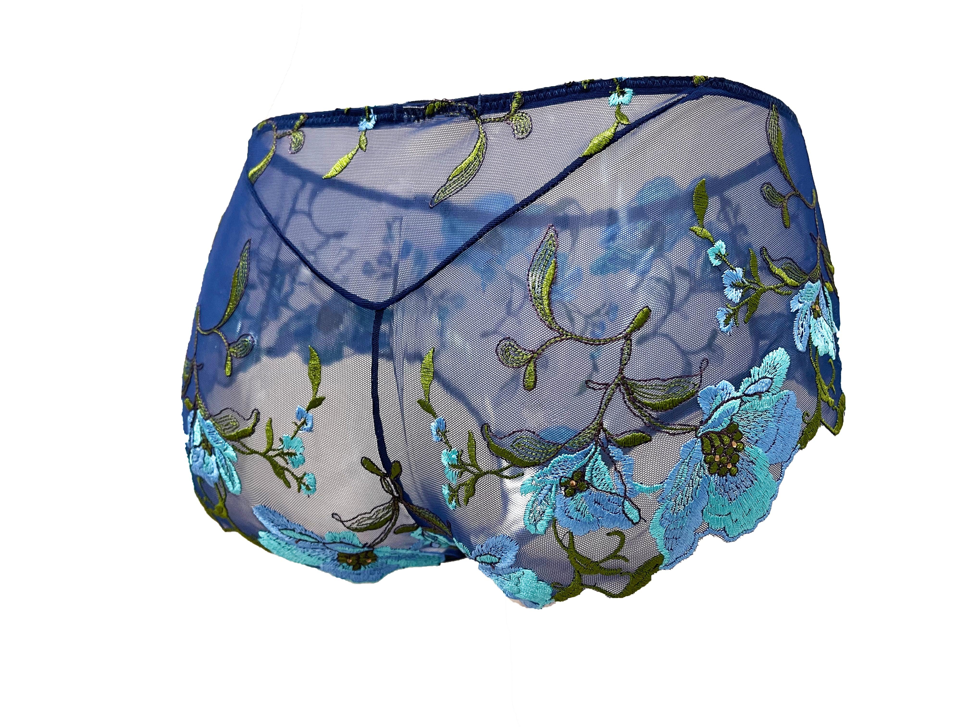 Atlantis Sea Anemone Embroidered Tulle Brief - Carol Coelho Intimates