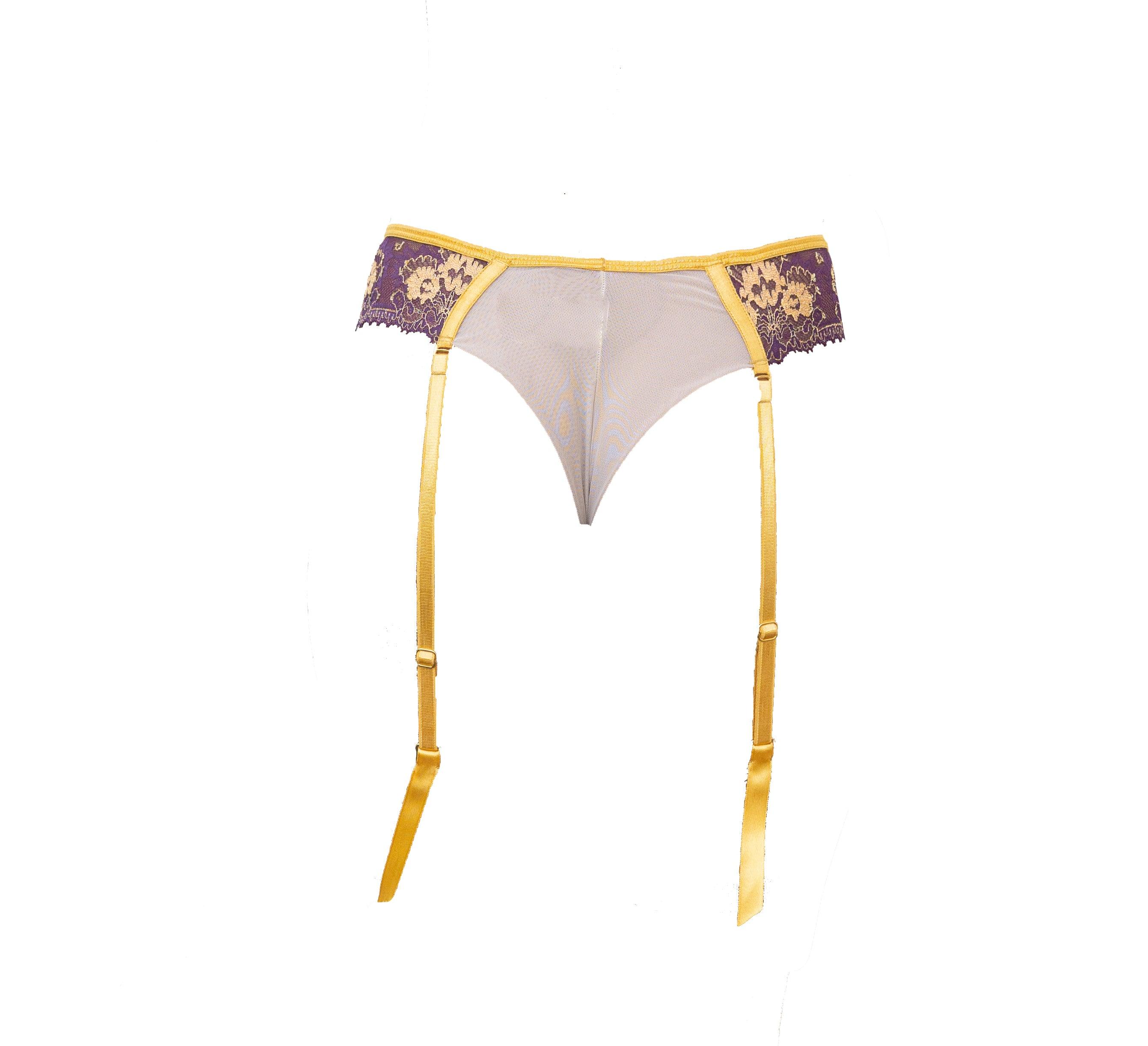 Babylon Exquisite Thong With Removable Garters - Carol Coelho Intimates