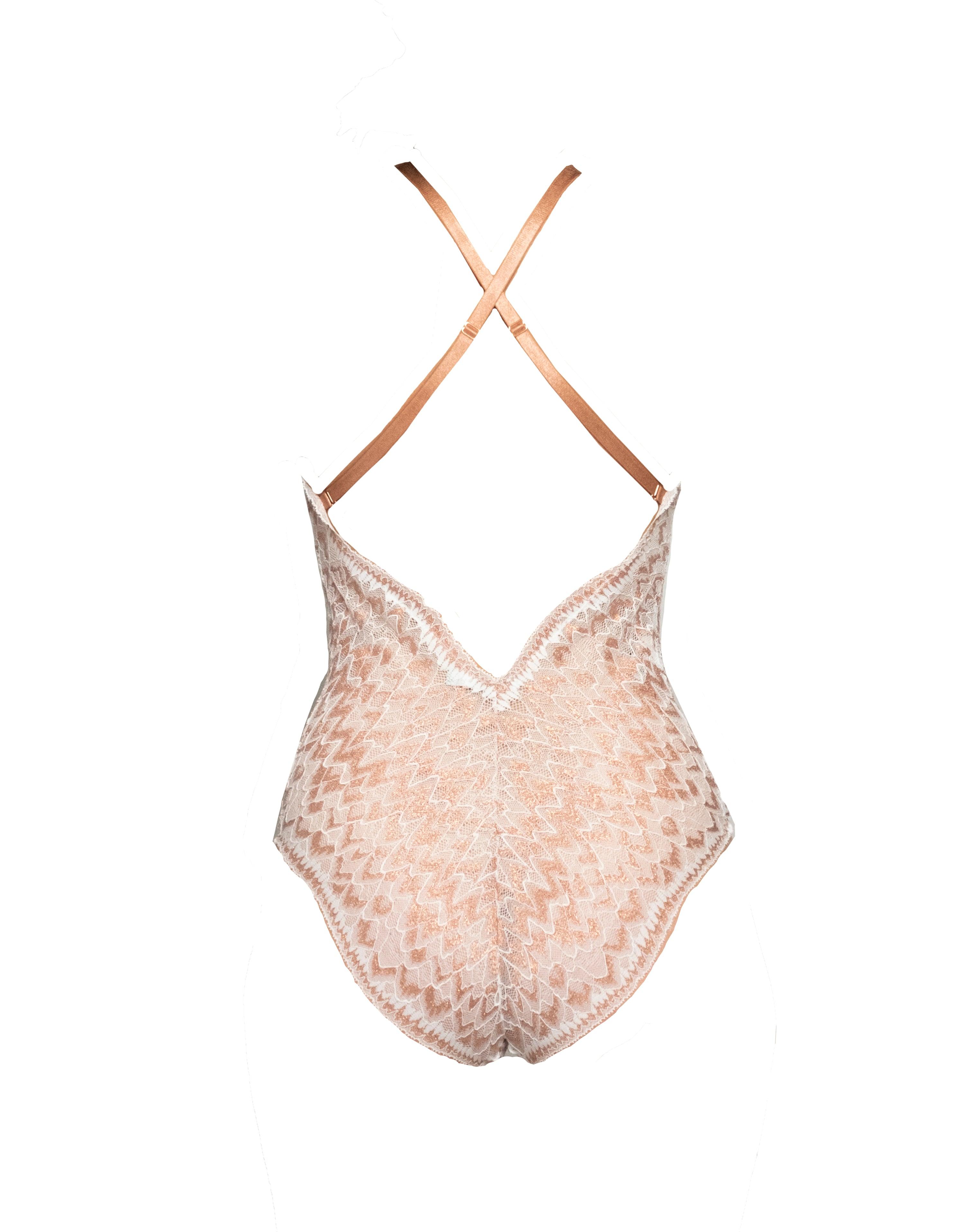 Cardin Copper Metallic Halter Bodysuit - Carol Coelho Intimates