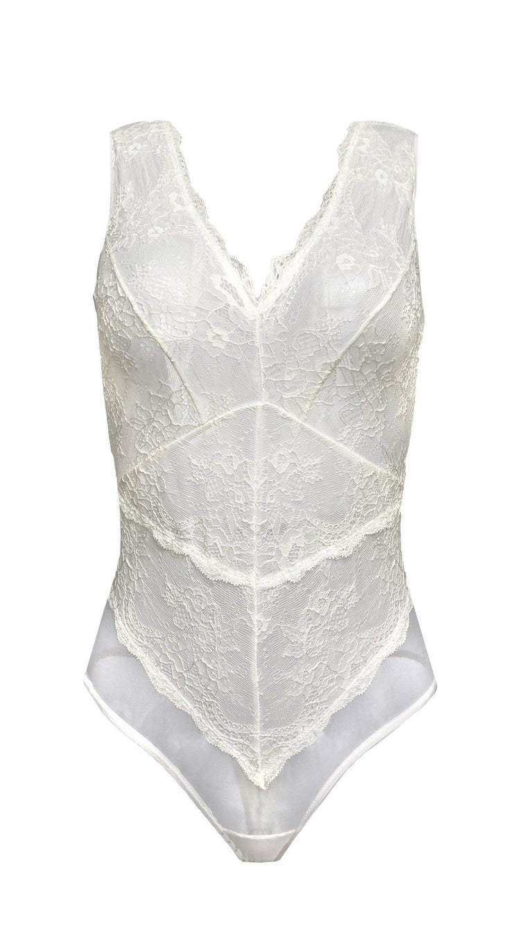 Hibiscus Cascading Lace and Tulle Bodysuit - Carol Coelho Intimates