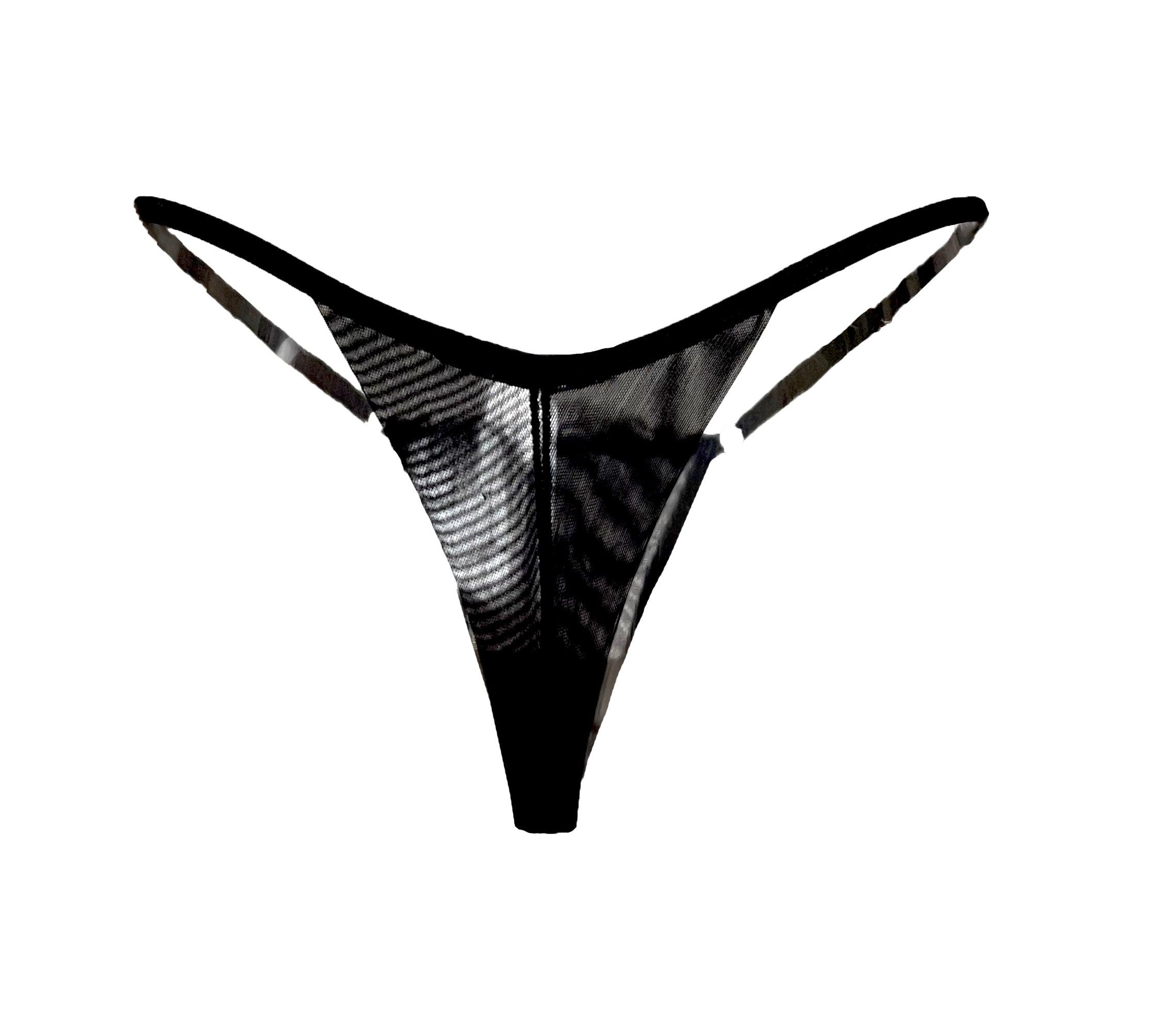 Kyoto Bicolor Lace and Tulle Strappy Thong - Carol Coelho Intimates