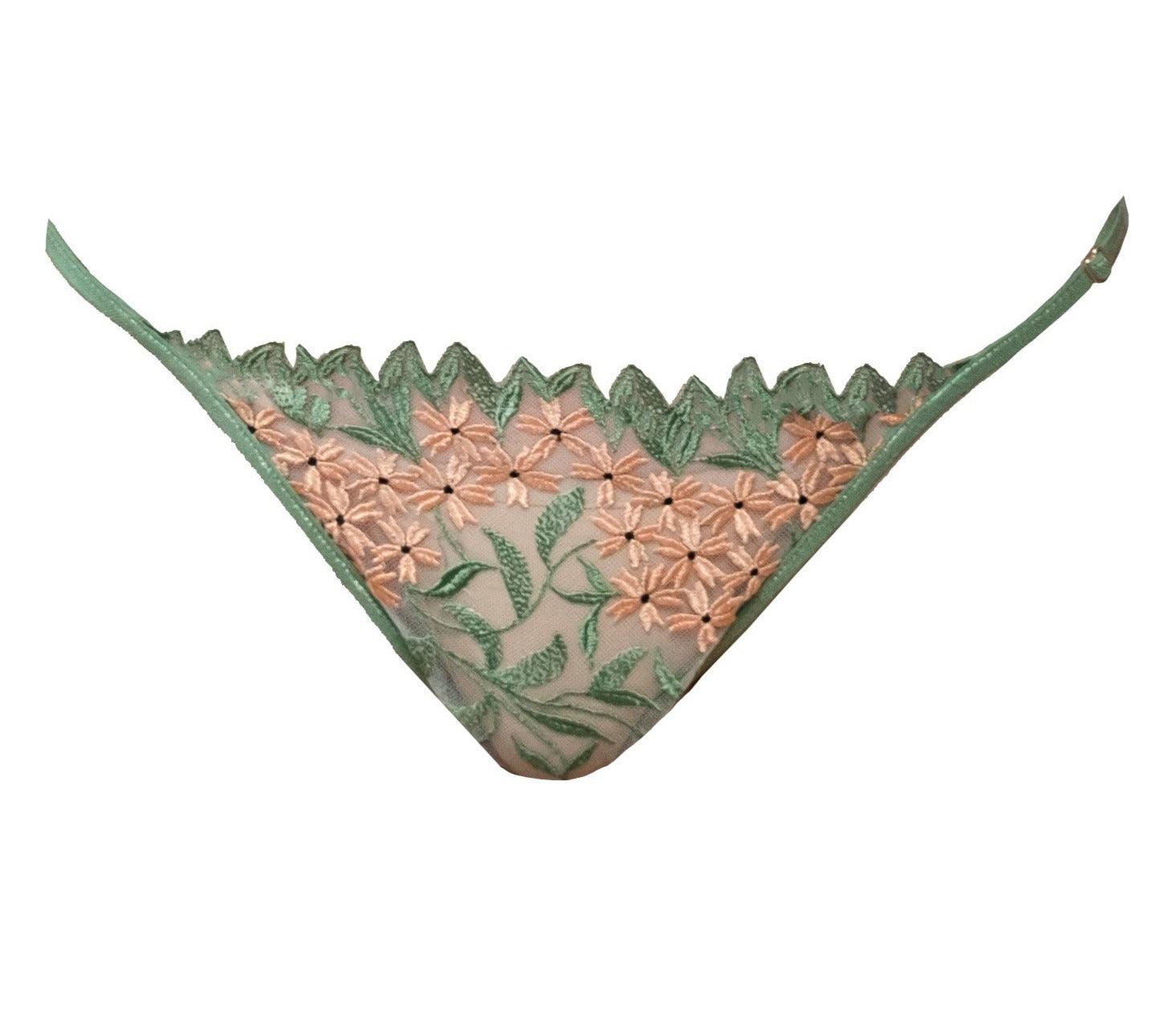 Limited Edition Grace Embroidered Tulle Brazilian Tanga - Carol Coelho Intimates