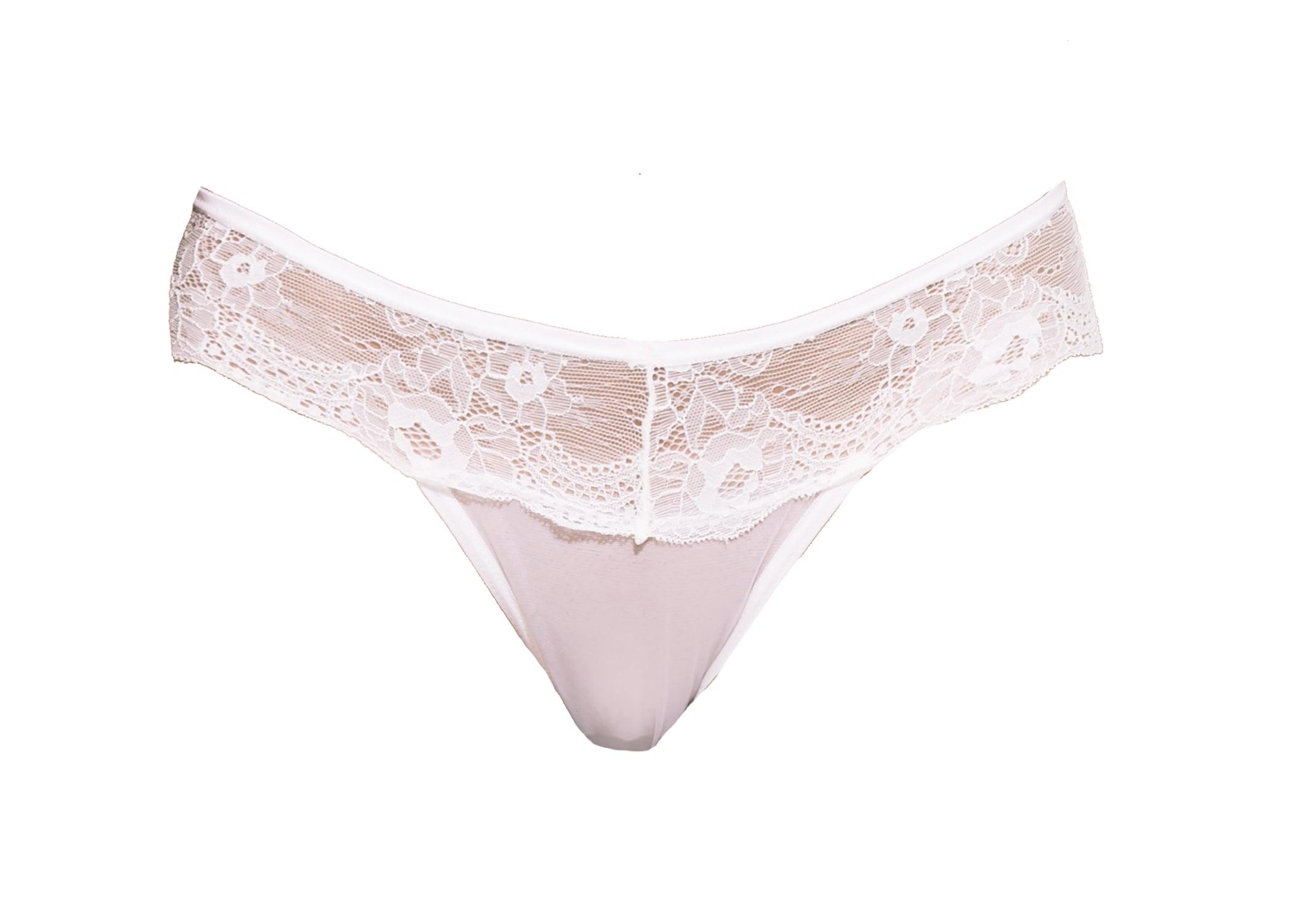 Milano Floral Lace Tulle Thong - Carol Coelho Intimates