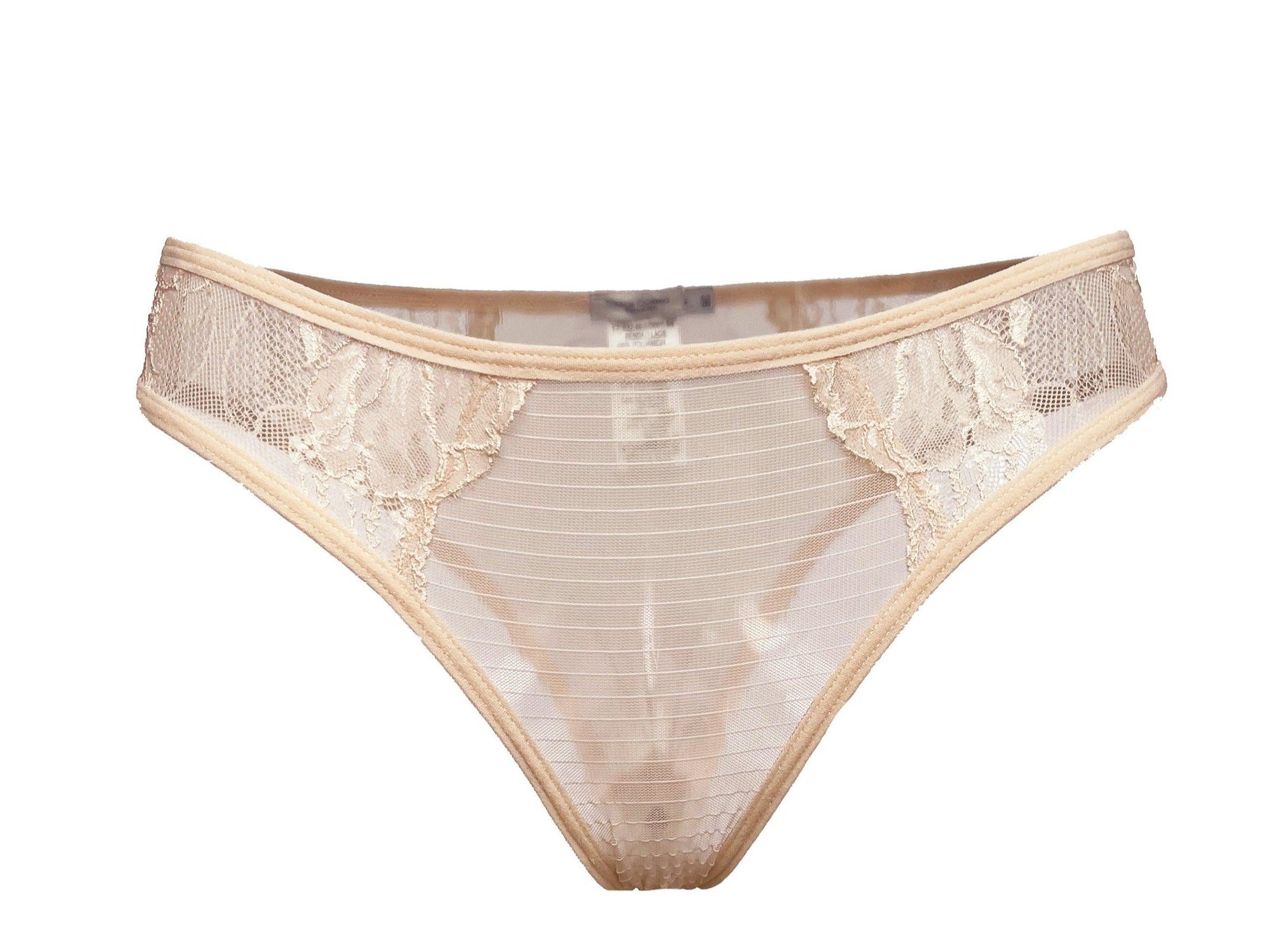 Petunia Lace and Stripe Tulle Tanga - Carol Coelho Intimates