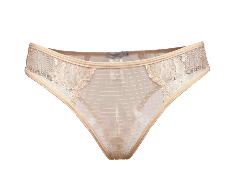 Petunia Lace and Stripe Tulle Tanga - Carol Coelho Intimates