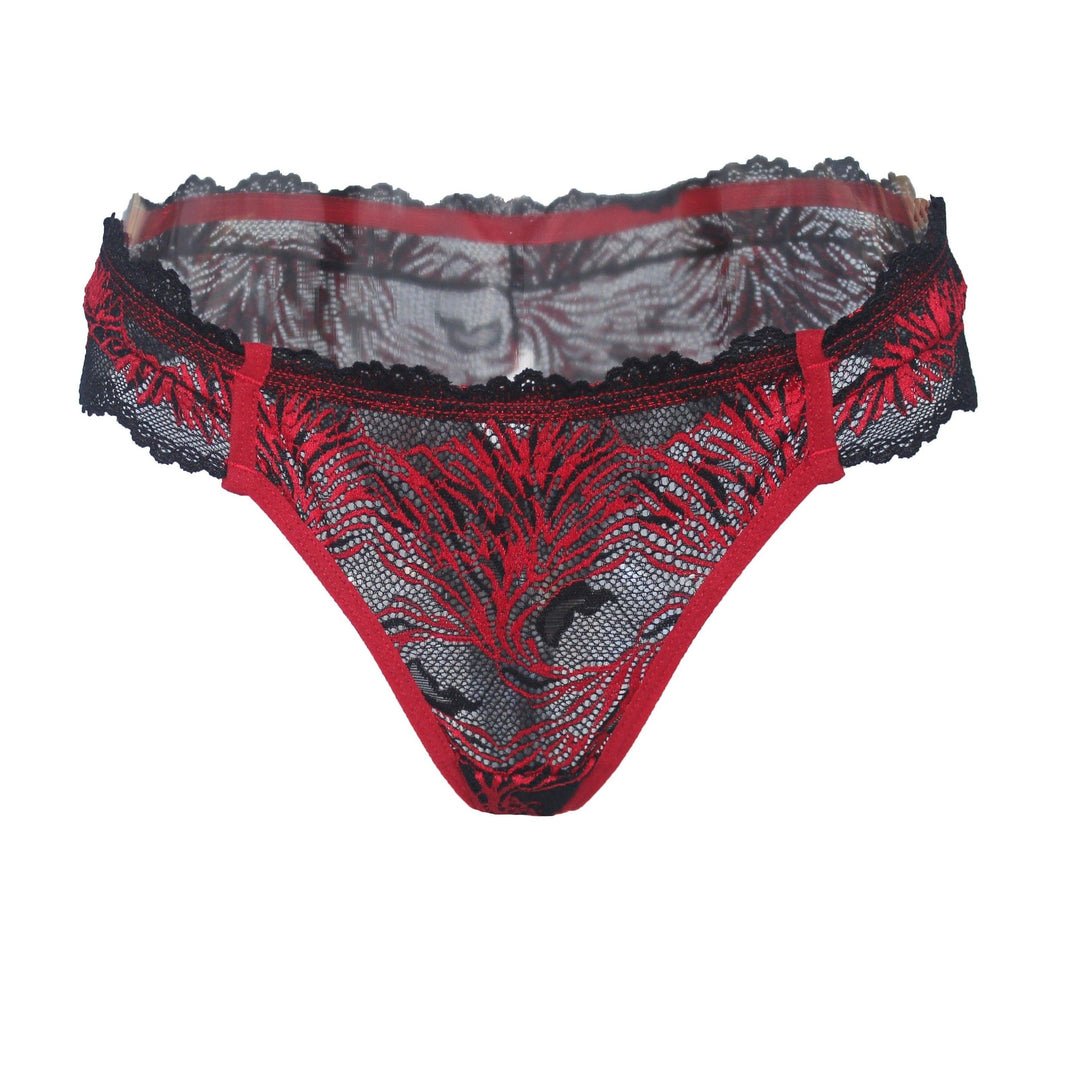 Pomegranate Love Lace Brazilian Tanga - Carol Coelho Intimates