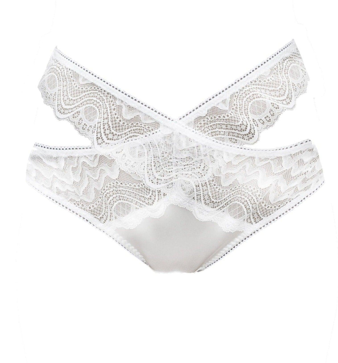 Spider's Web Satin and Lace Criss Cross Panty - Carol Coelho Intimates
