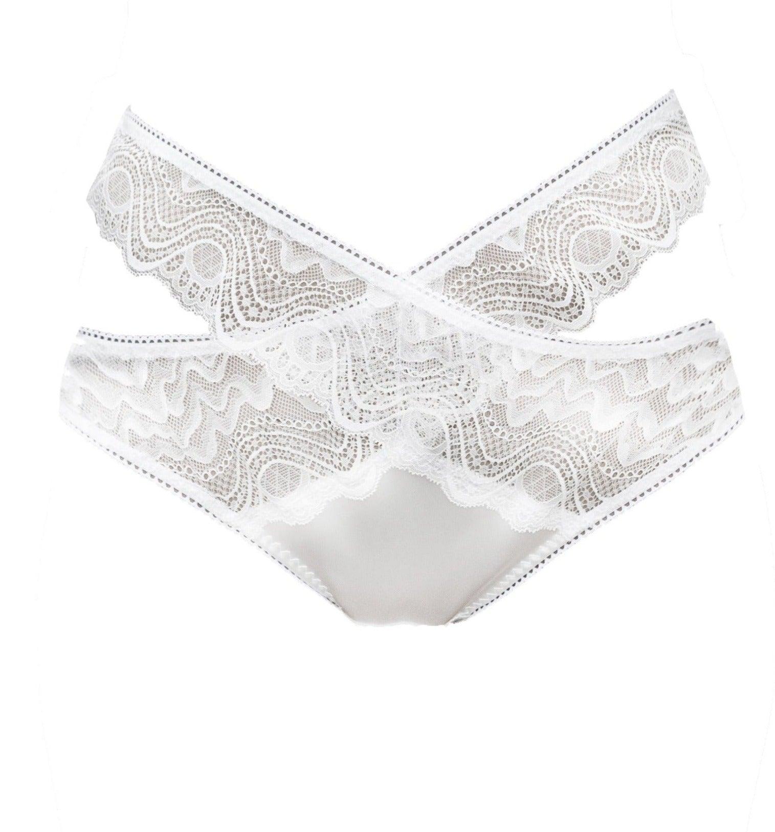 Spider's Web Satin and Lace Criss Cross Panty - Carol Coelho Intimates