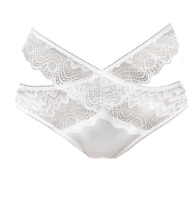 Spider's Web Satin and Lace Criss Cross Panty - Carol Coelho Intimates