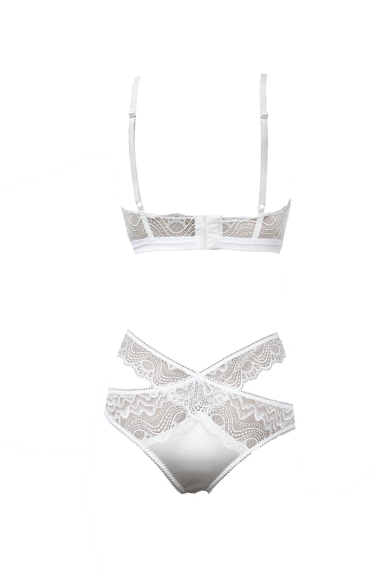 Spider's Web Satin and Lace Criss Cross Panty - Carol Coelho Intimates