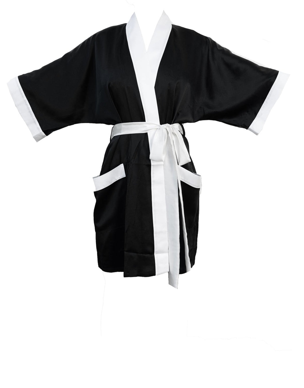Kyoto Black and White Silk Kimono