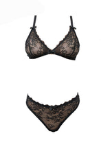 Load image into Gallery viewer, Kyoto Black Chantilly Lace Thong
