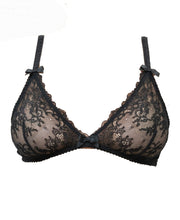 Load image into Gallery viewer, Kyoto Black Chantilly Lace Triangle Bralette
