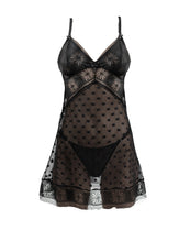 Load image into Gallery viewer, Butterfly Polka Dot Tulle Nightie and Matching Thong
