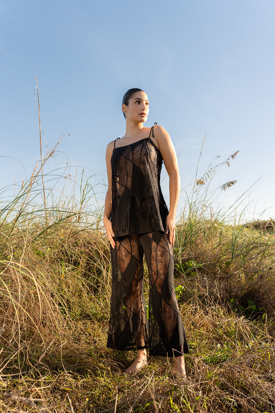 Lithos Black Embroidered Tunic