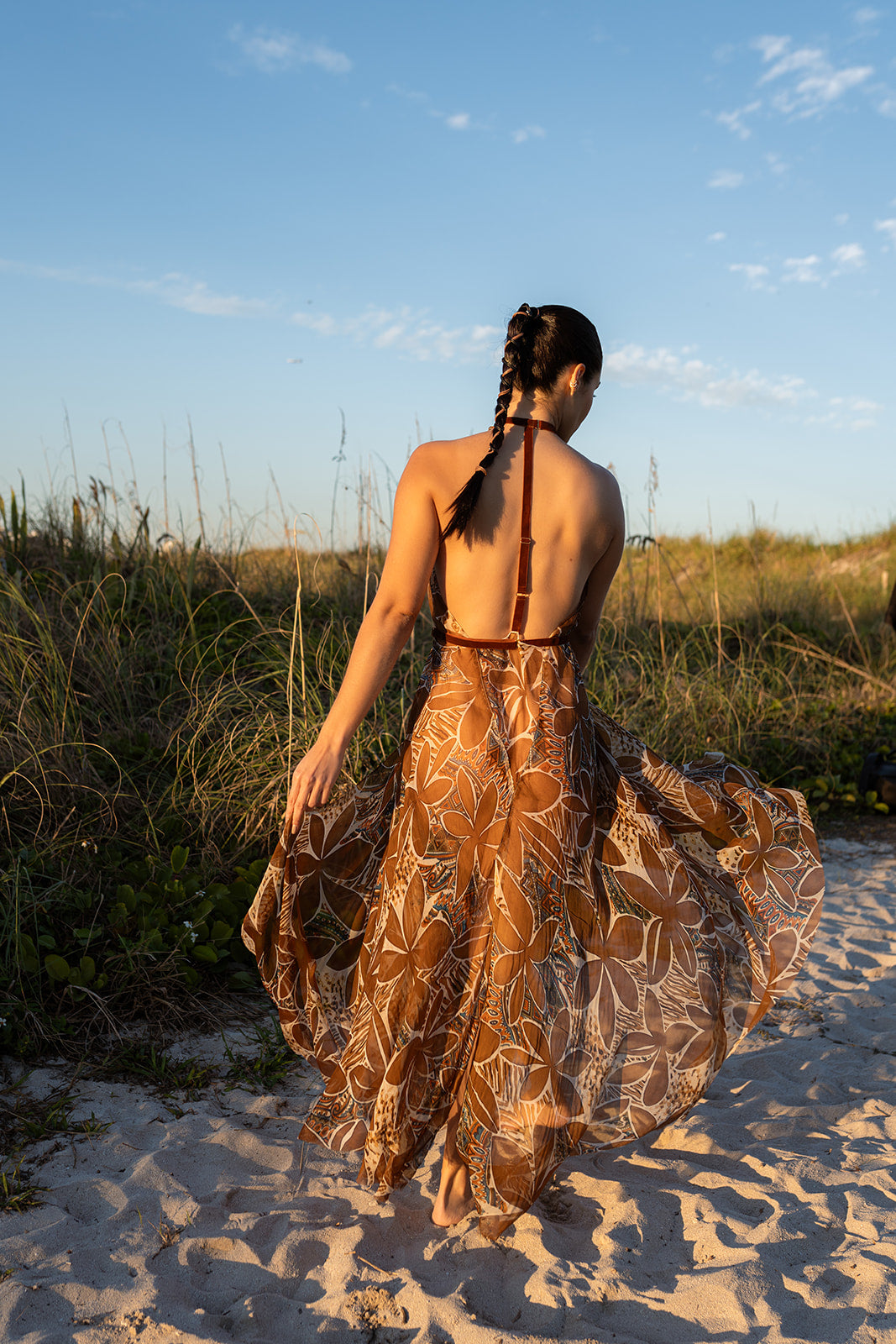 Limited Edition Terraforma Silk Chiffon Long Gown