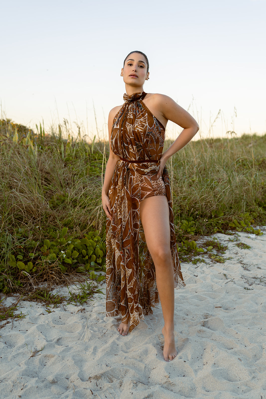 Limited Edition Terraforma Silk Chiffon Long Gown