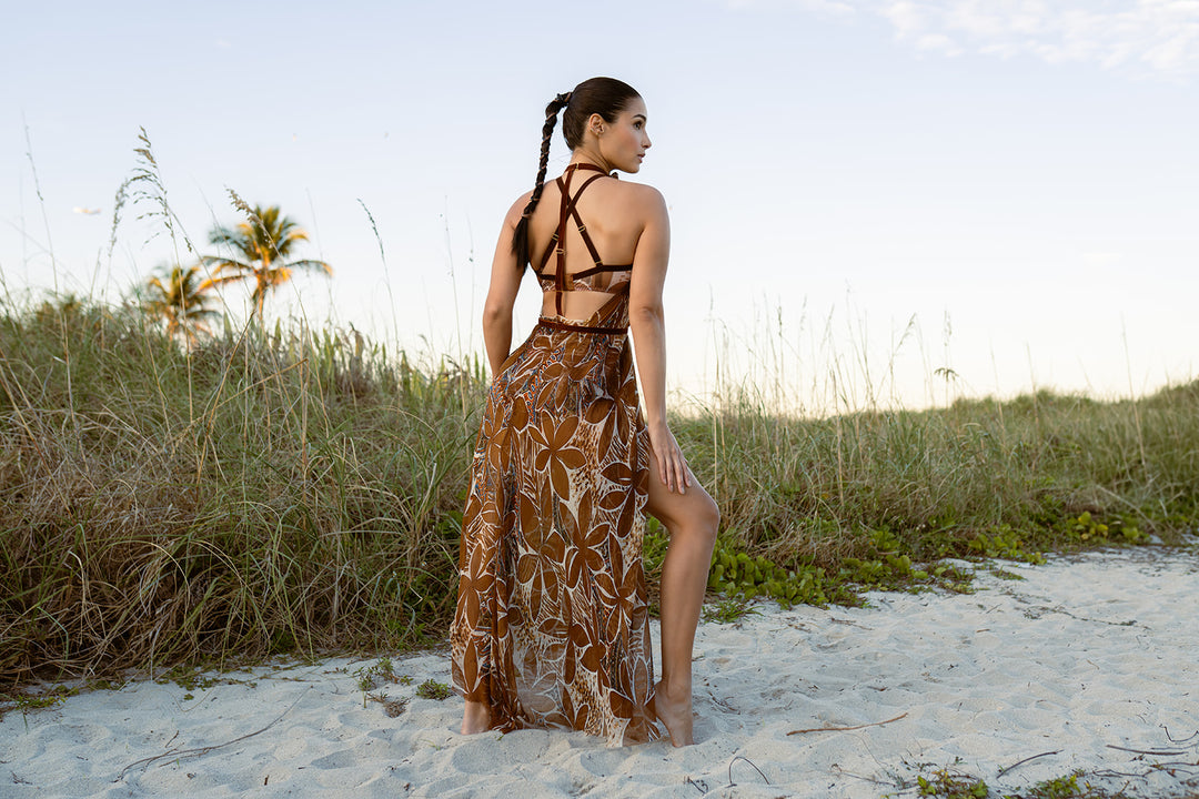 Limited Edition Terraforma Silk Chiffon Long Gown