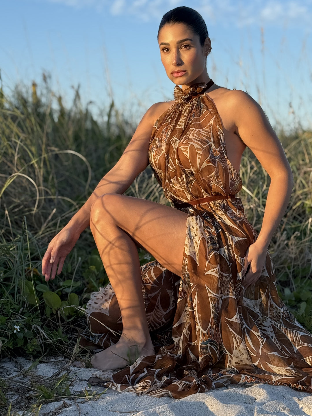 Limited Edition Terraforma Silk Chiffon Long Gown