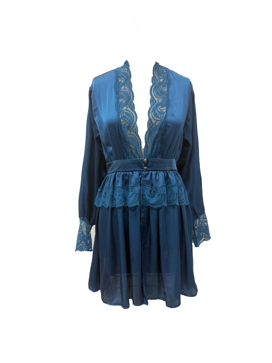 Hydros Satin and Lace Bishop Sleeve Robe