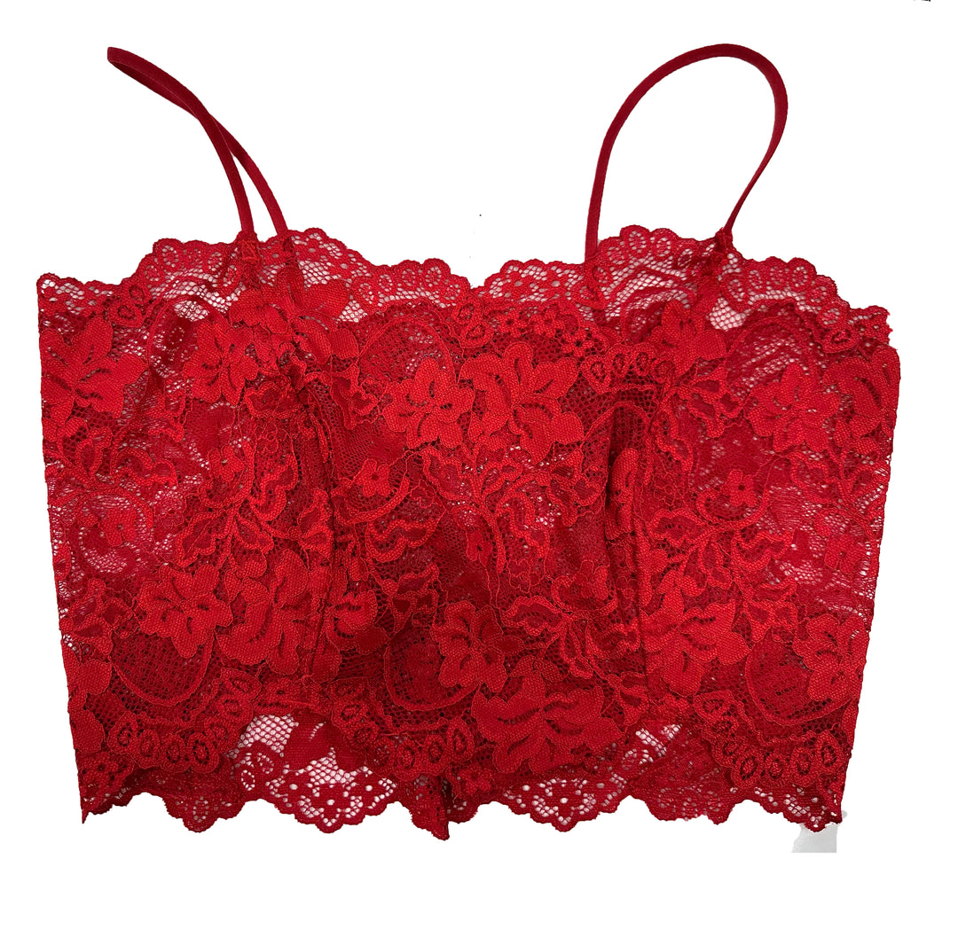 Butterfly Red Lace Stretch Lace Top