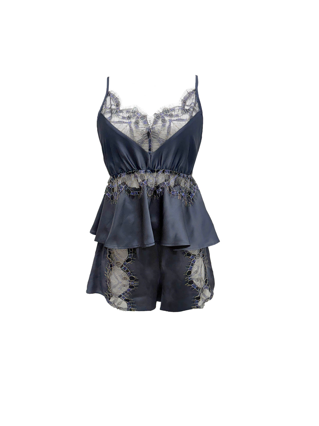Salkantay Satin and Iridescent Lace Babydoll Set