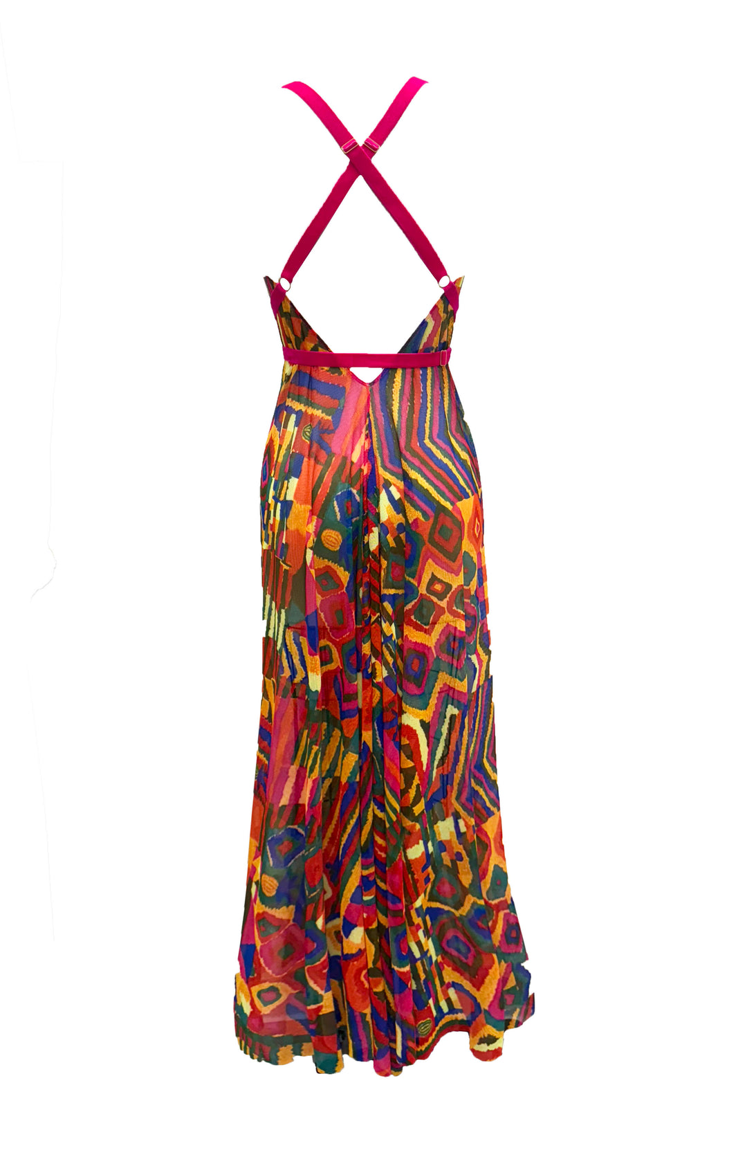 Cuzco Printed Mesh Long Gown