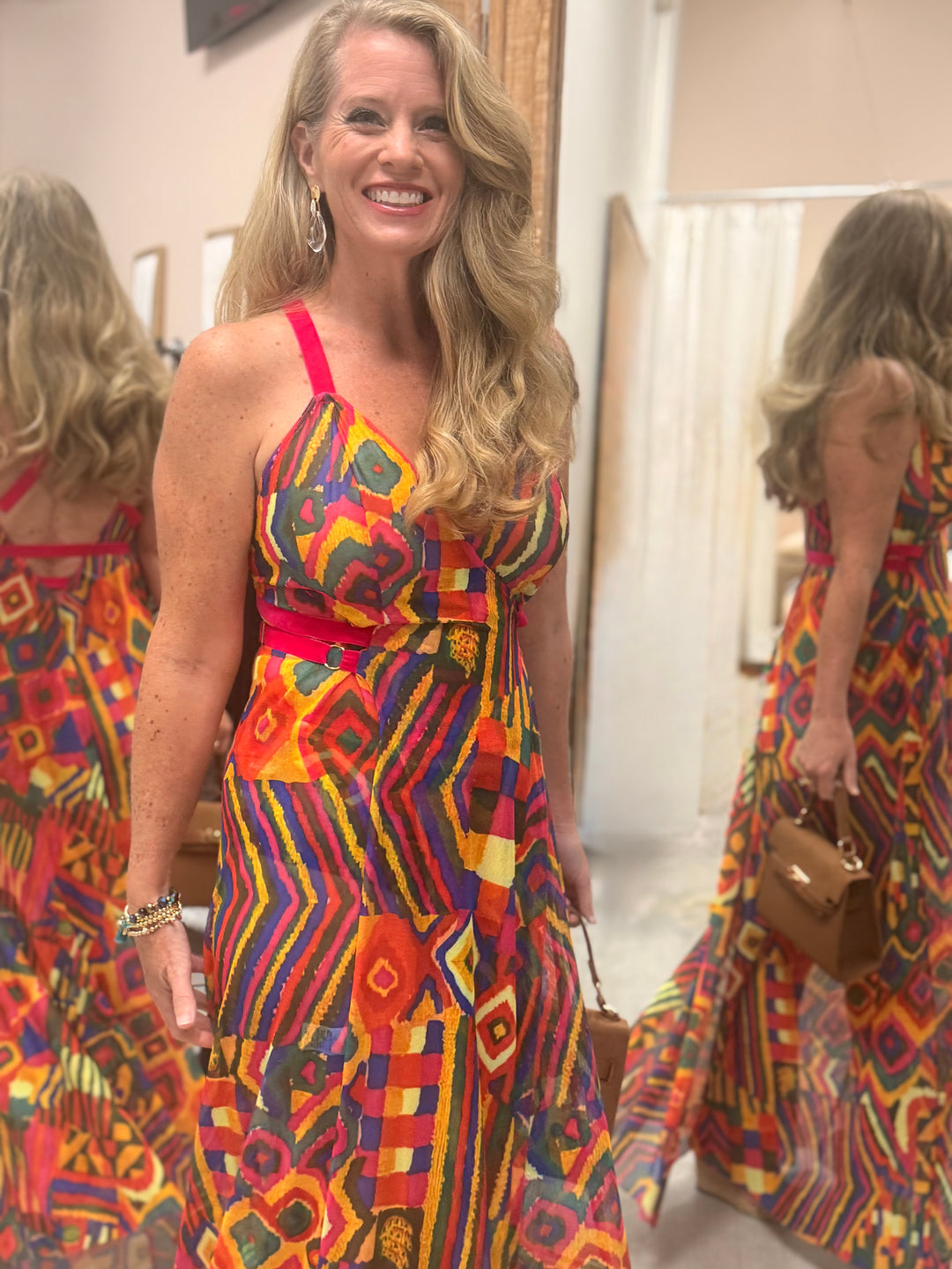 Cuzco Printed Mesh Long Gown