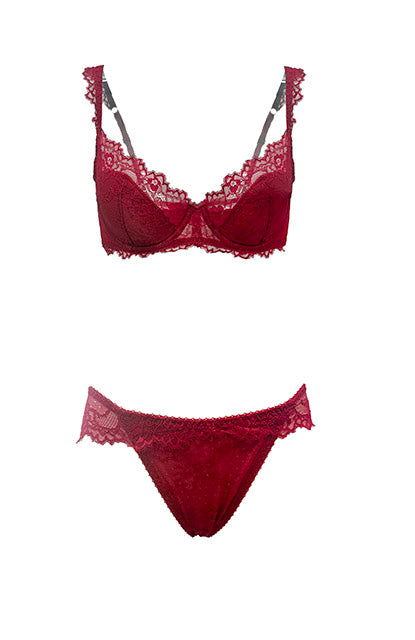 Ruby Red Stretch Lace Underwire Bra