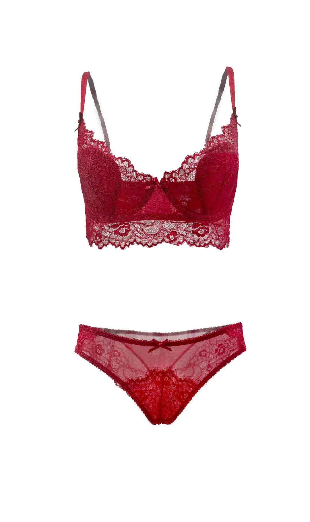 Ruby Nocturne Longline Lace Unlined Demi-Push Up Bra