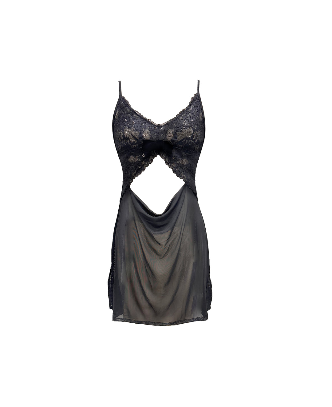 Terminator Lace and Mesh Draped Front Nightie