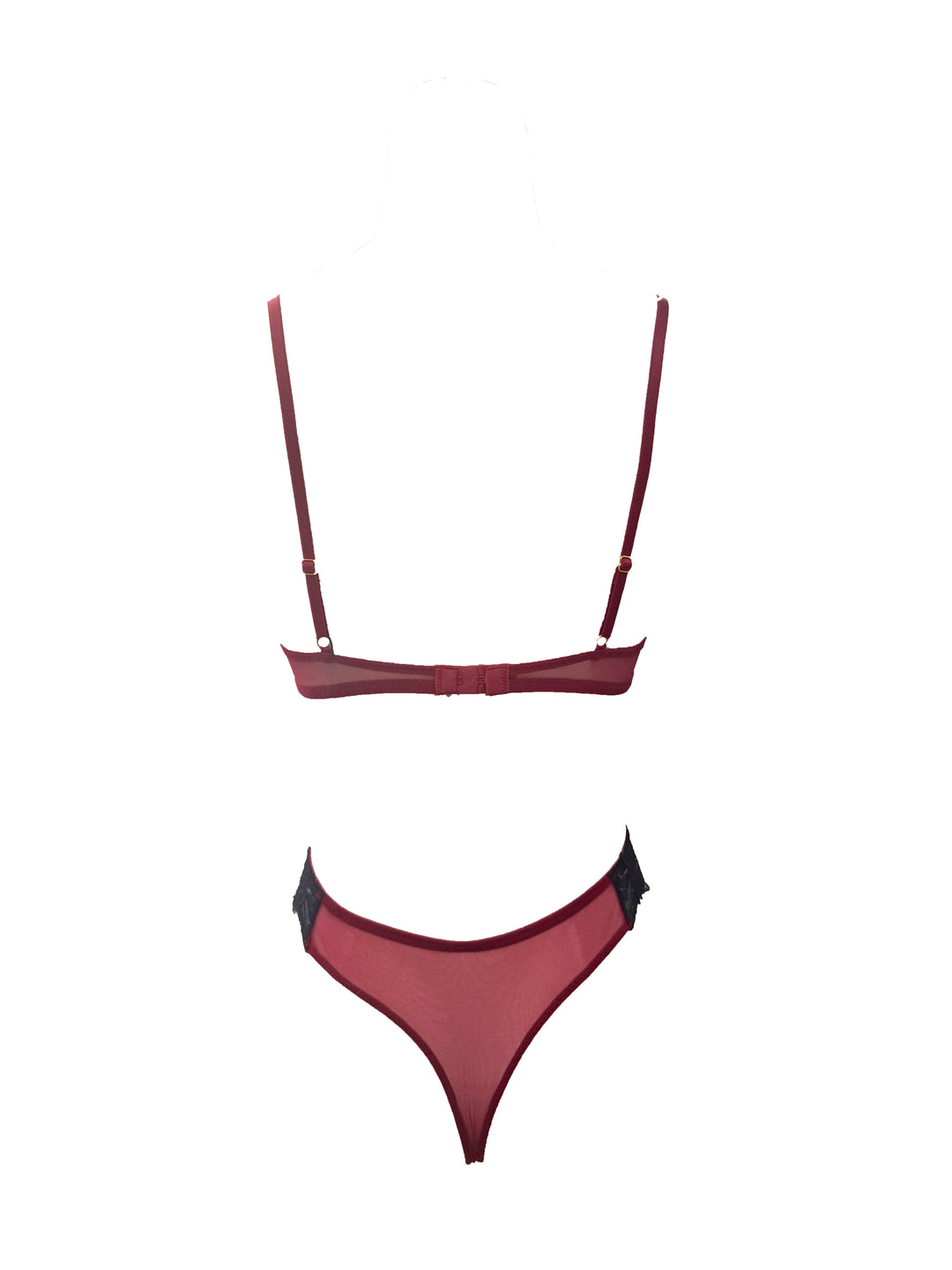 Love Me Tender Black and Red Bra