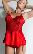 Load image into Gallery viewer, Butterfly Red A-line Babydoll Set
