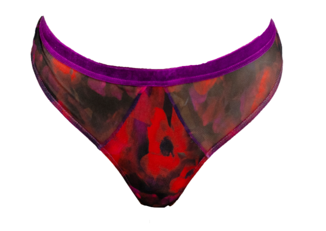 The Poppy Printed Tulle Thong