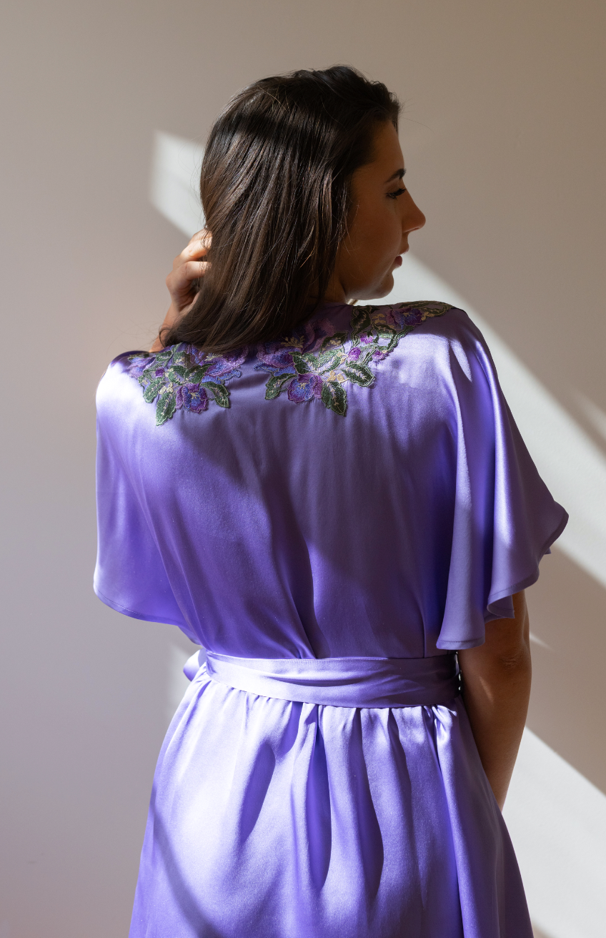 Theory of Strings Silk Embroidered Tulle Flutter Cover-Up