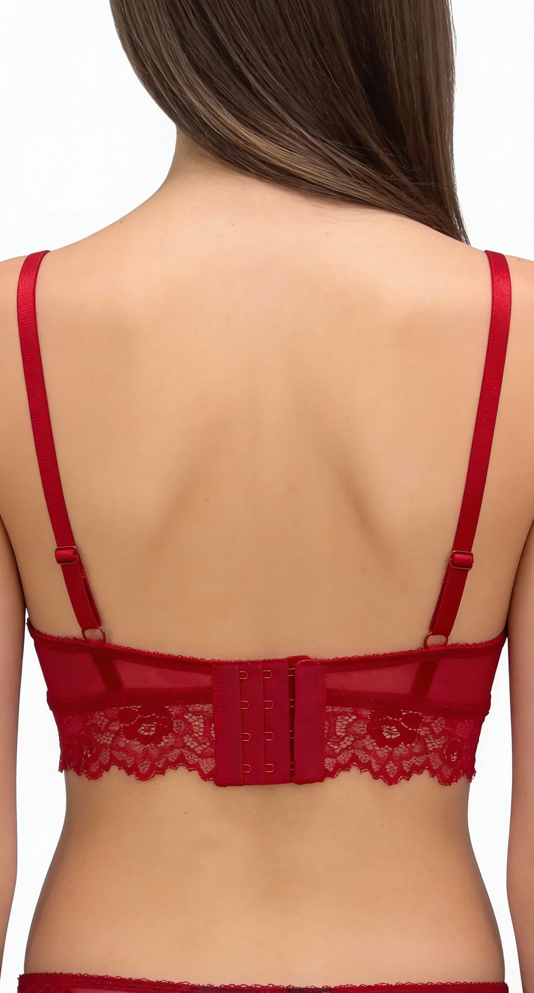 Ruby Nocturne Longline Lace Unlined Demi-Push Up Bra