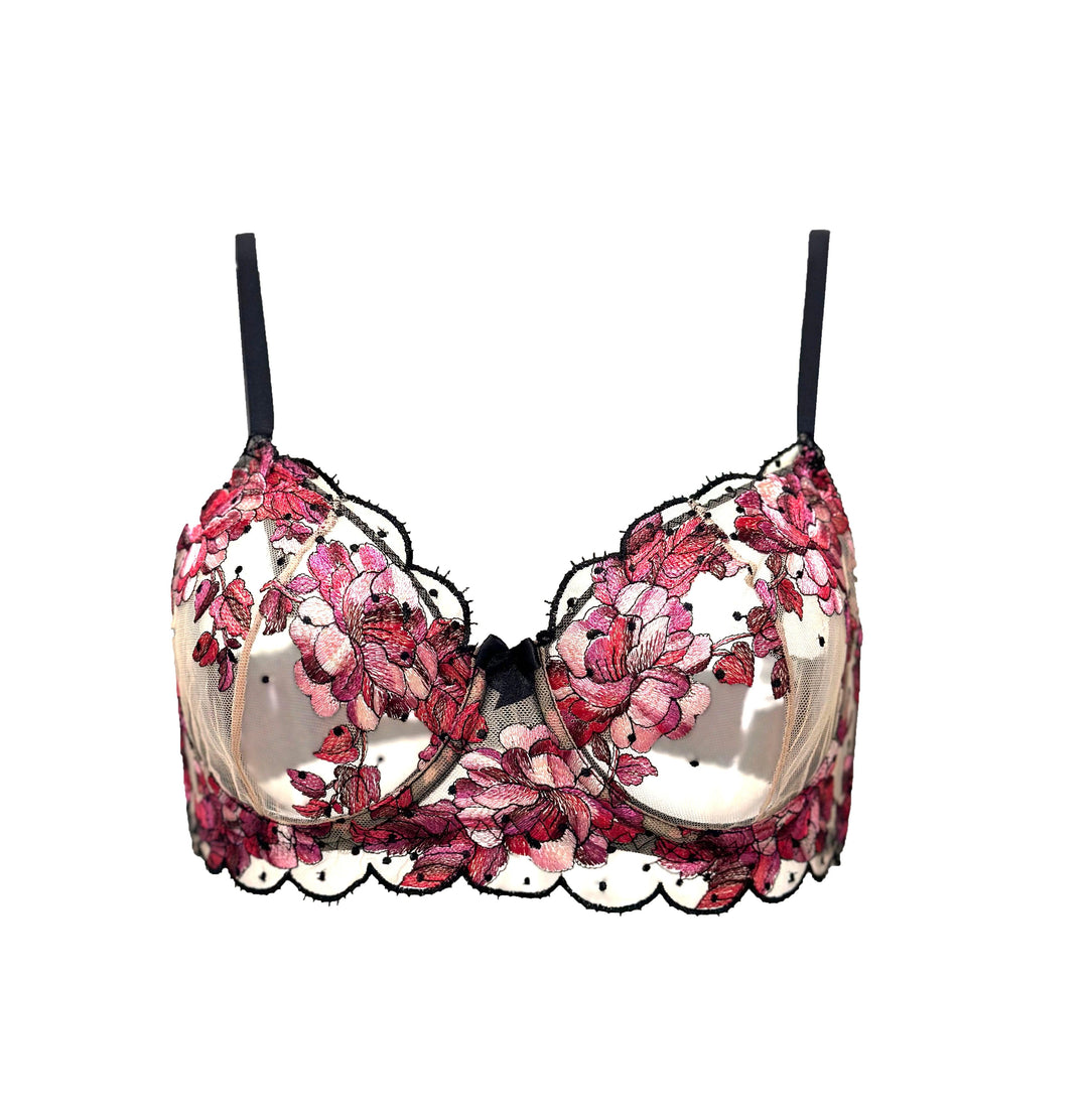 Blossom Floral Embroidered Tulle Underwire Bra - Carol Coelho Intimates