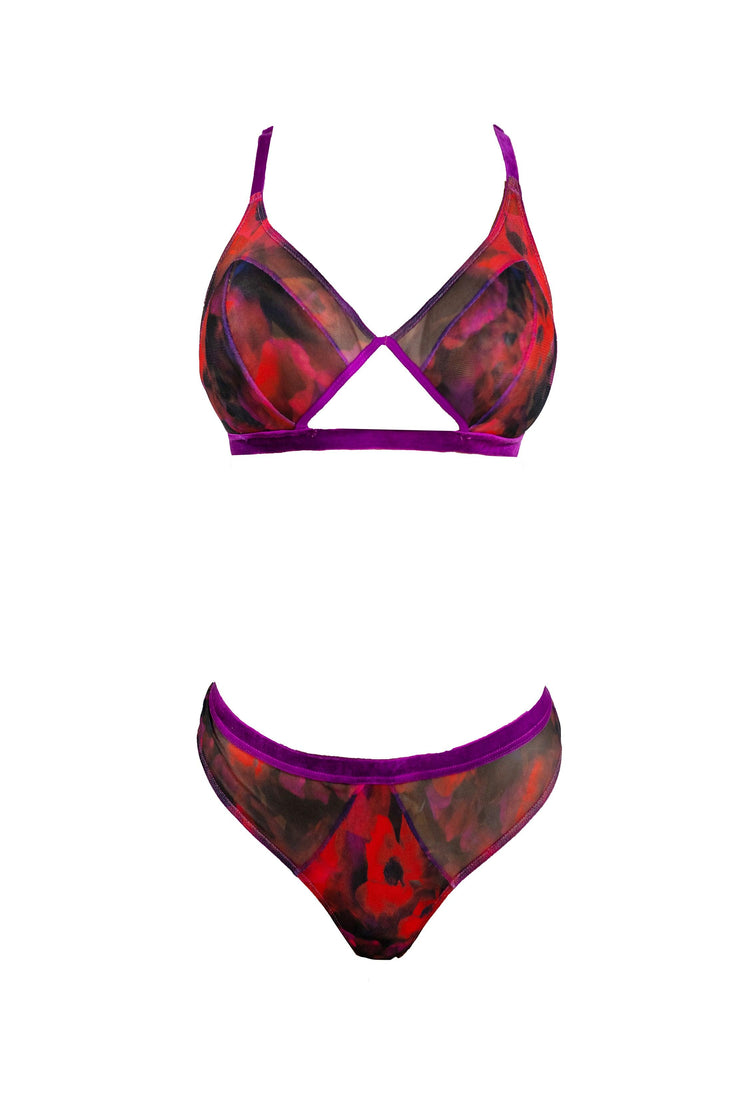 The Poppy Printed Cutout Bralette - Carol Coelho Intimates