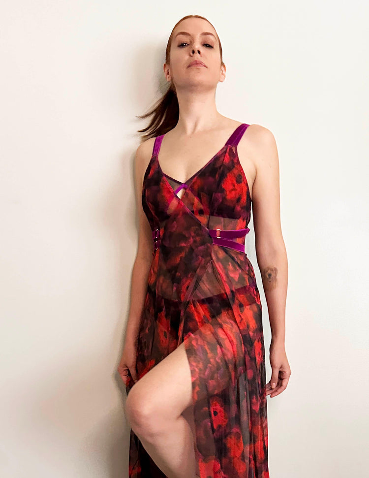 The Poppy Printed Tulle Gown - Carol Coelho Intimates
