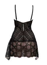 Load image into Gallery viewer, Mind Games Off White Lace and Check Tulle Nightie
