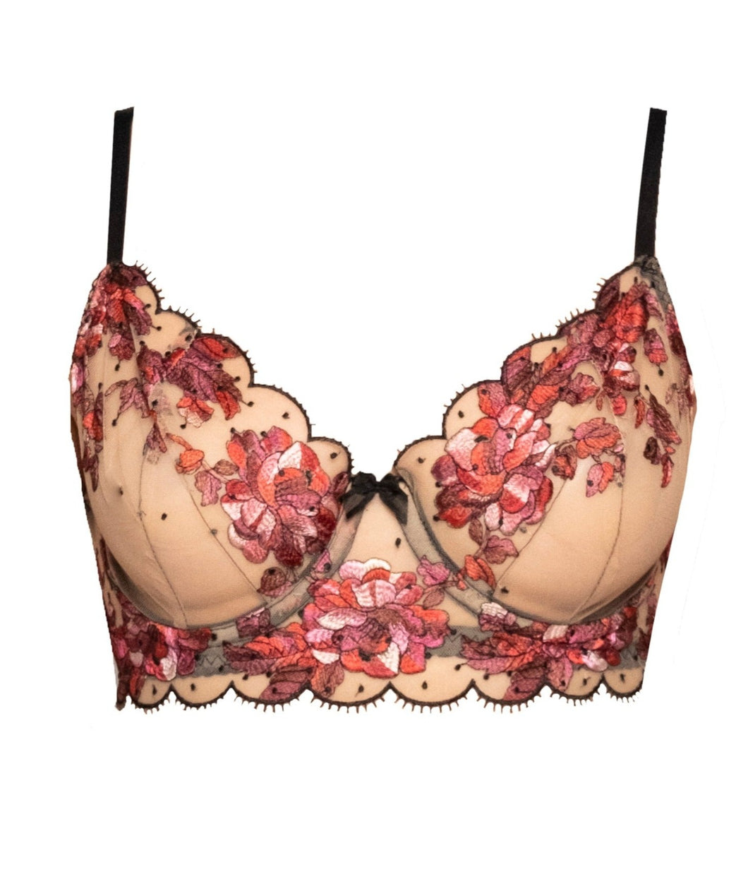 Blossom Floral Embroidered Tulle Underwire Bra