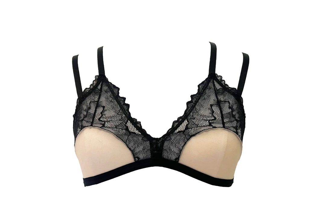 Georgia Lace and Sheer Tulle Bow Bralette