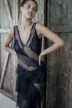 Load image into Gallery viewer, Pomegranate Love Tulle and Silk Ruffle Sheer Gown
